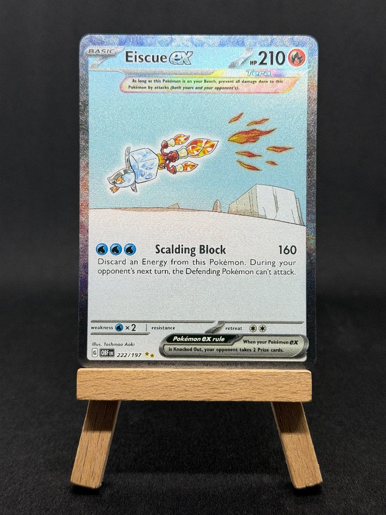 Pokémon TCG Eiscue ex OBF 222 | Special Illustration Rare, Ophalen of Verzenden, Zo goed als nieuw, Losse kaart, Foil