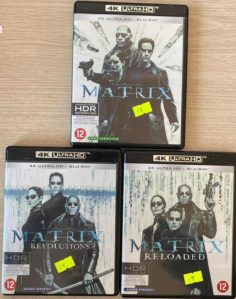 The matrix 1 2 3 4K blu ray NL versie trilogy, Cd's en Dvd's, Blu-ray, Ophalen of Verzenden, Zo goed als nieuw, Actie