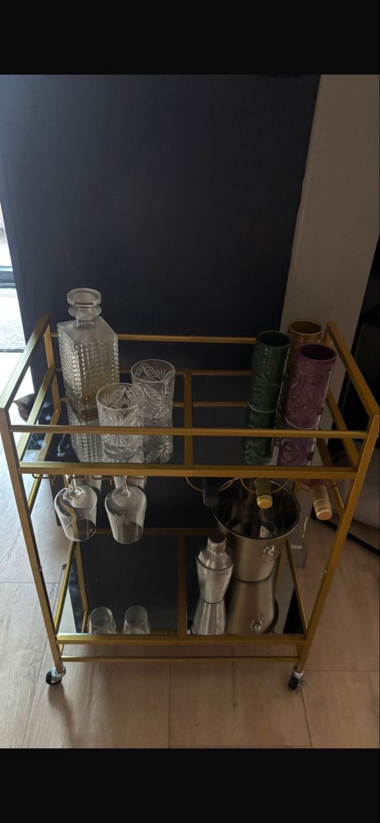 Gouden Bartafel/Serveertrolley - Stijlvol en Praktisch, Ophalen, Zo goed als nieuw
