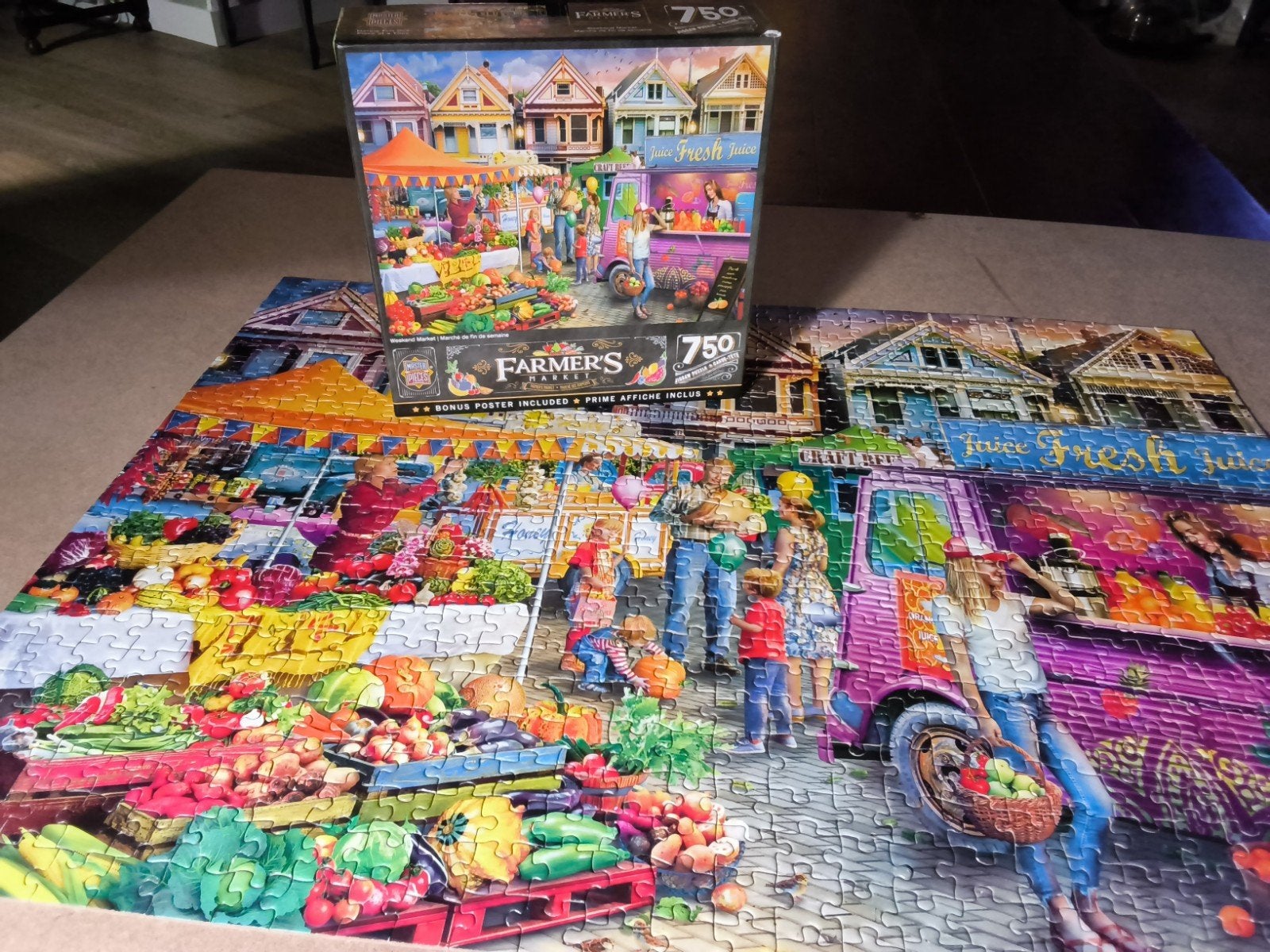 Legpuzzel Farmer's Market 750 stukjes., Ophalen of Verzenden, 500 t/m 1500 stukjes, Zo goed als nieuw, Legpuzzel