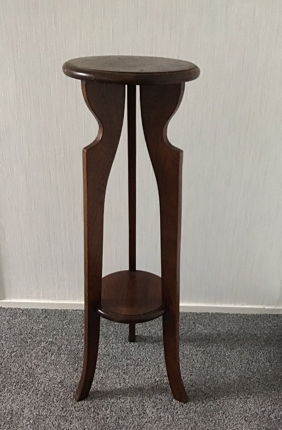 Vintage  eiken plantentafel  80 cm hoog, Ophalen