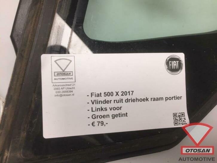 fiat 500 x vlinder driehoek ruit raam portier links voor gro, Gebruikt, Stellantis Europe S.p.A., Ophalen of Verzenden, Info@stellantis.com