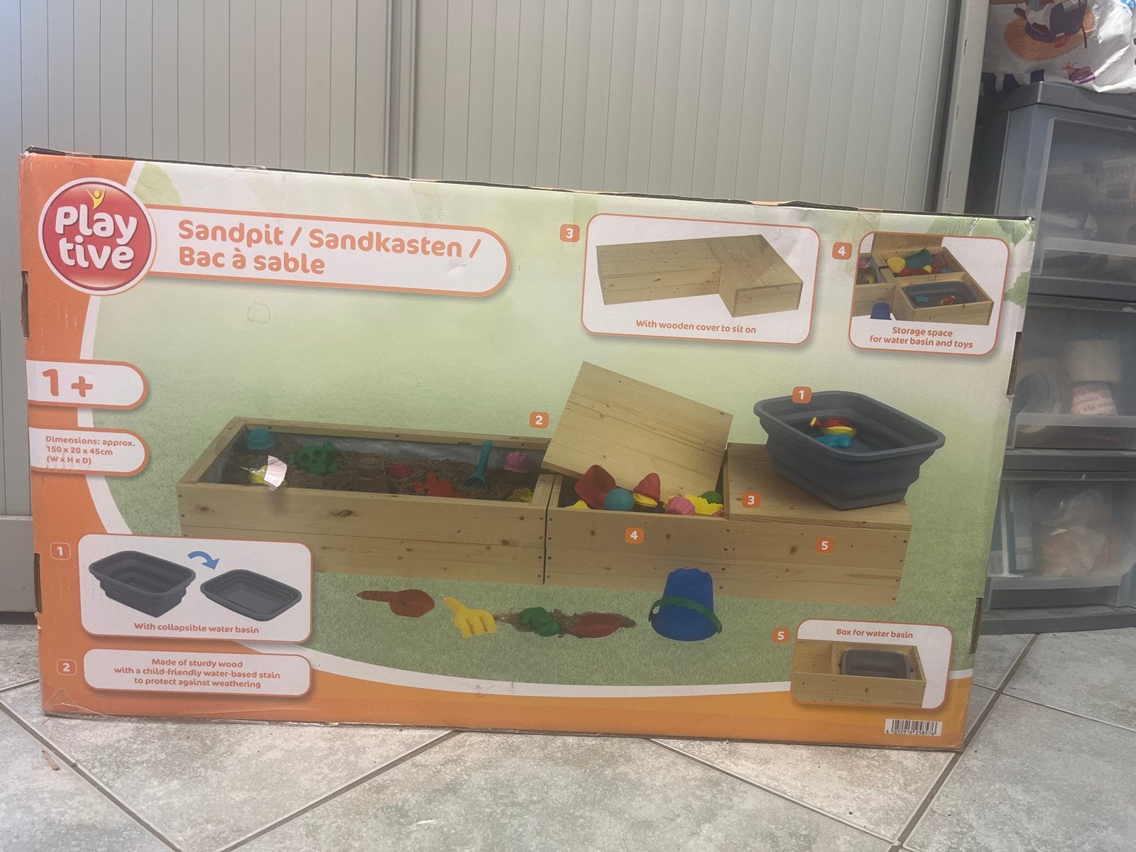 Niieuw in verpakking !Playtive Zandbak, Kinderen en Baby's, Speelgoed | Buiten | Zandbakken, Ophalen, Nieuw