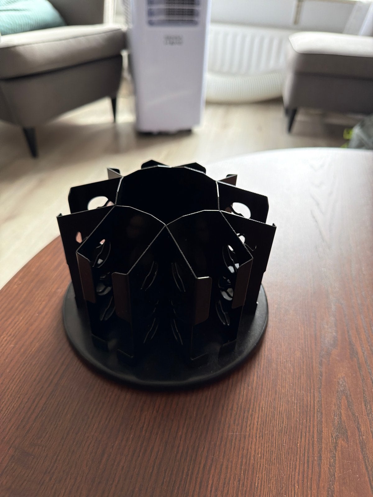 Koffiecuphouder draaibaar - Zwart metalen design, Ophalen, Gebruikt