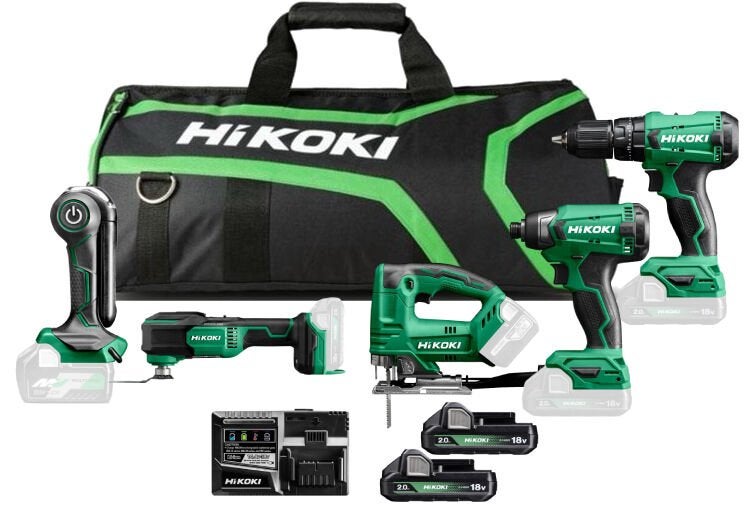 Hikoki KC18DXWHZ Combiset | 5 machines | 2 accu's en, Niet ingevuld, Niet ingevuld, Niet ingevuld