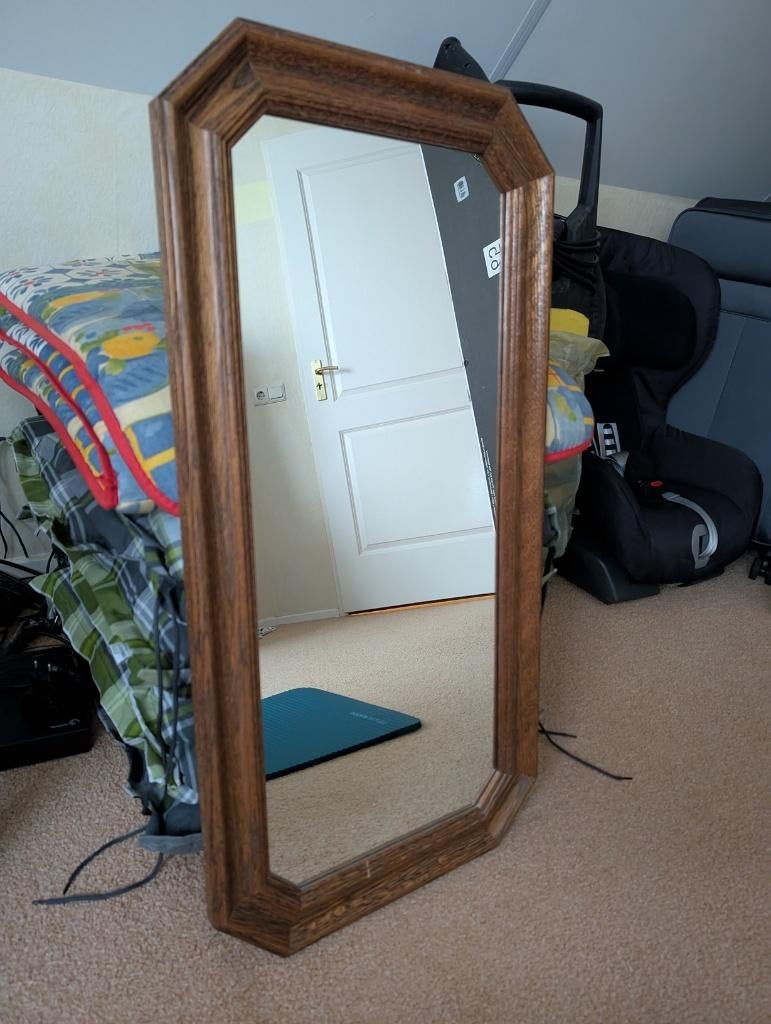 eiken spiegel, Huis en Inrichting, Woonaccessoires | Spiegels, Ophalen, Minder dan 50 cm, Gebruikt, Minder dan 100 cm