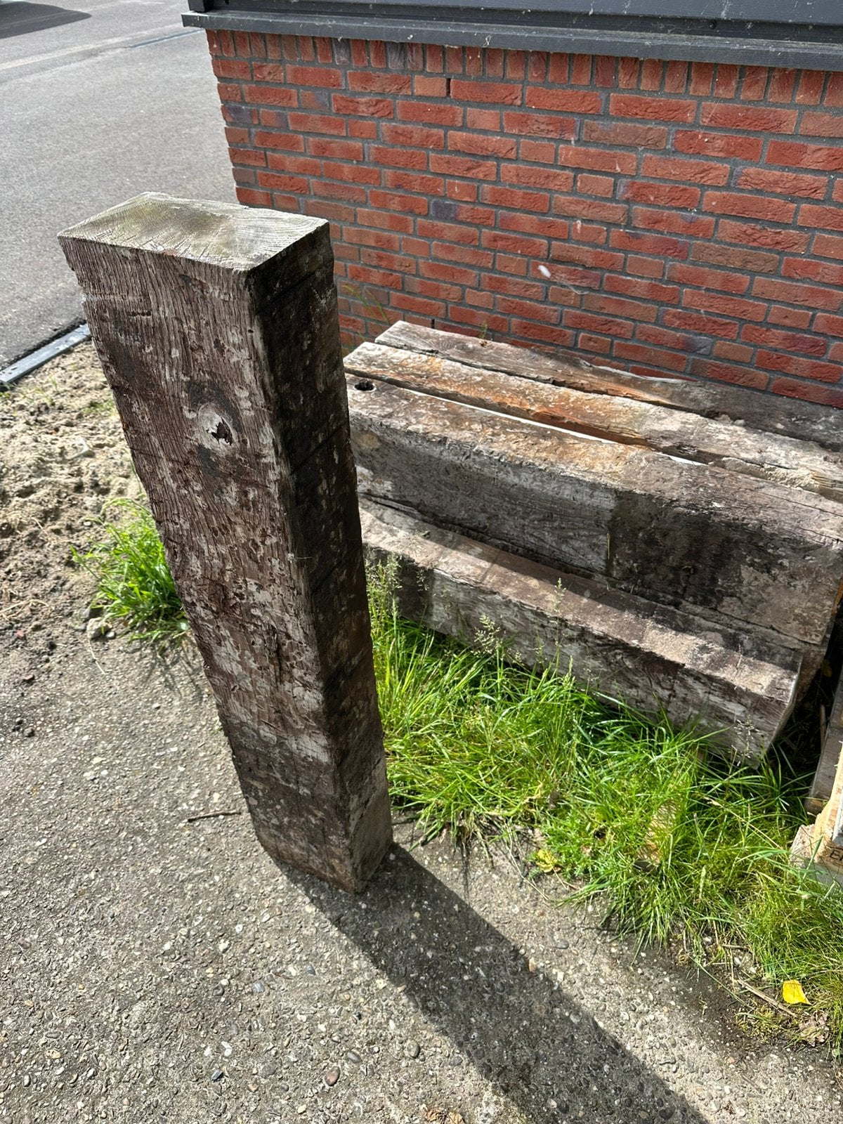 Spoorbiels bielzen 8 stuks, Doe-het-zelf en Verbouw, Hout en Planken, Eiken, Zo goed als nieuw, 50 mm of meer, Balk