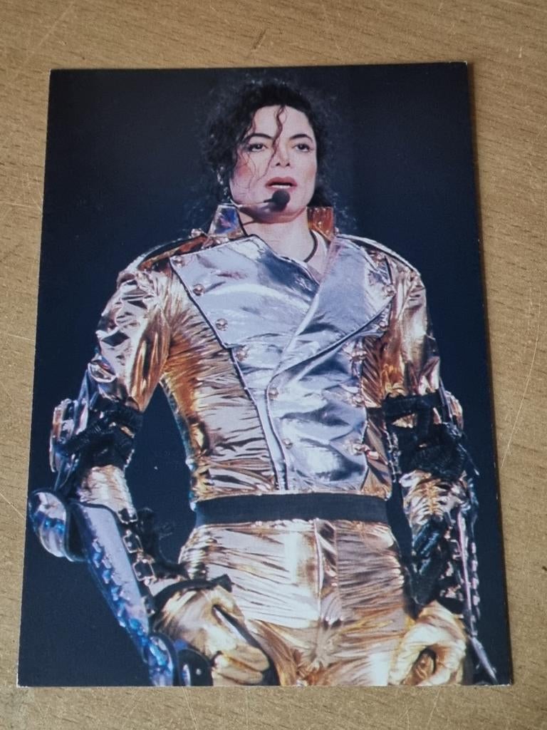 Ansichtkaart reclamekaart Michael Jackson, Ophalen of Verzenden, Poster, Artwork of Schilderij
