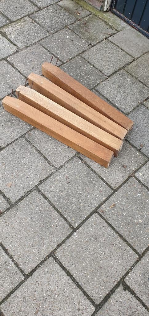 Massief eiken  tafelpoten, Huis en Inrichting, Tafelonderdelen, Ophalen, Gebruikt, Eikenhout