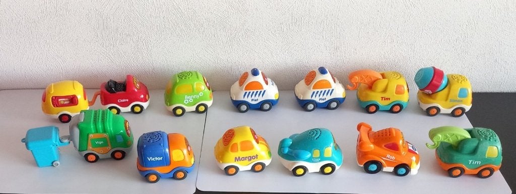 Vtech: 11 auto's & 1 vliegtuig inclusief werkende geluiden, Ophalen of Verzenden, Zo goed als nieuw, 6 jaar of ouder