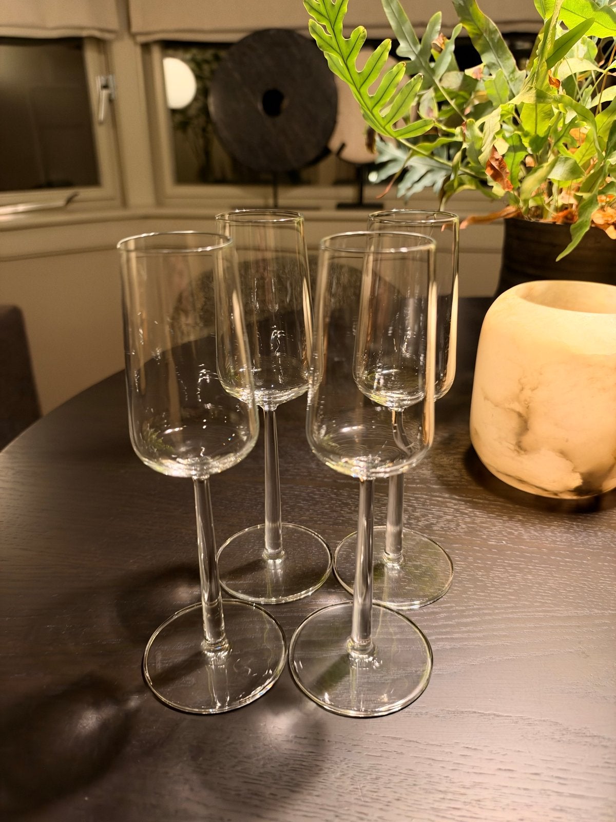 4x Iittala Essence Champagneglazen - Zo goed als nieuw, Glas of Glazen, Ophalen of Verzenden, Modern, Glas