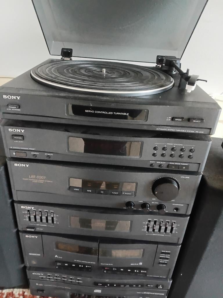 Sony Stereo Set met CD-wisselaar, versterker,pick-up ,boxen, Ophalen, Gebruikt, Cd-speler, Sony