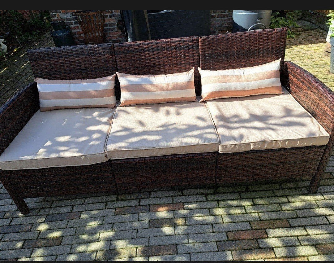 Mooie 3-zits tuinbank van wicker, ideaal voor in de tuin of, Tuin en Terras, Ophalen, Wicker