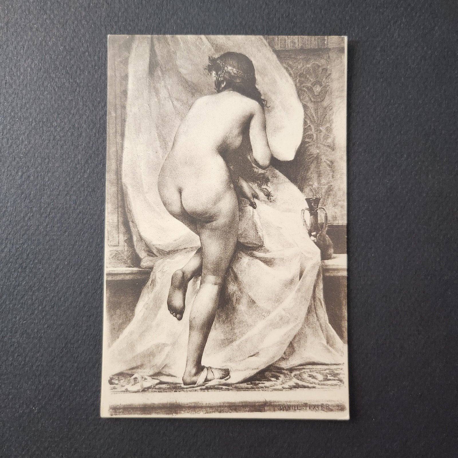 1898 Kaart Salon de Paris ' Suzanne ' Daniel Tixier - Naakt, Verzamelen, Ophalen of Verzenden, Voor 1920, Ongelopen, Cultuur en Media