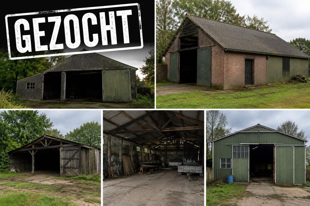 Gezocht: Oude loods / schuur / kapschuur te huur, Ophalen, Steen of Klei, 15 m² of meer, Dakpannen
