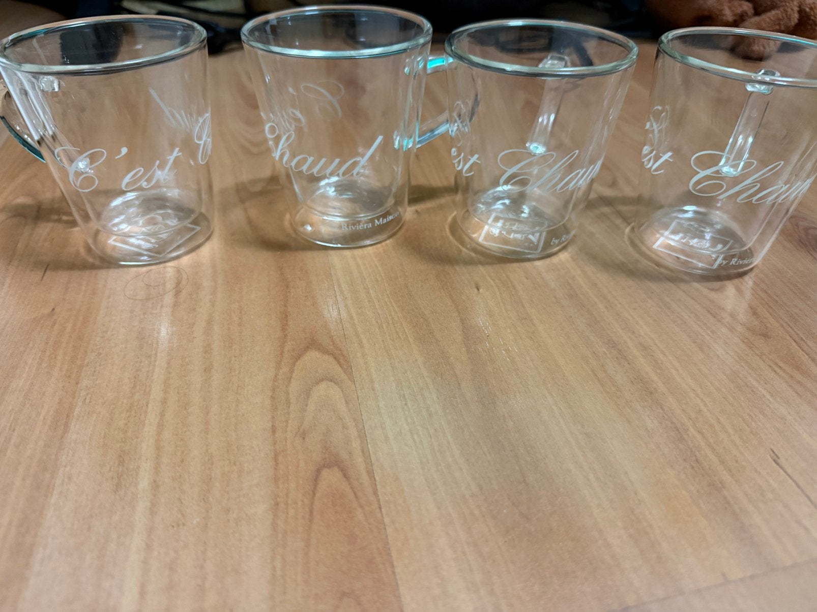 4 dubbelwandige thee/ koffie glazen riviera maison, Huis en Inrichting, Glas of Glazen, Ophalen of Verzenden, Overige stijlen