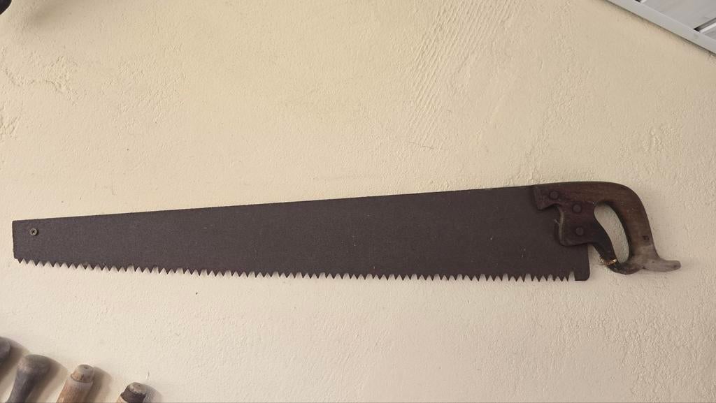 Antieke handzaag met houten handvat, Ophalen of Verzenden