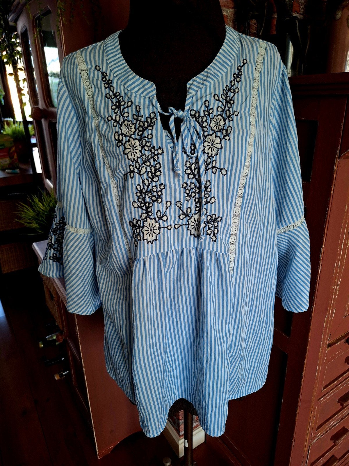 Norah tuniek 44 streepje, Ophalen of Verzenden, Zo goed als nieuw, Maat 46/48 (XL) of groter, Blauw
