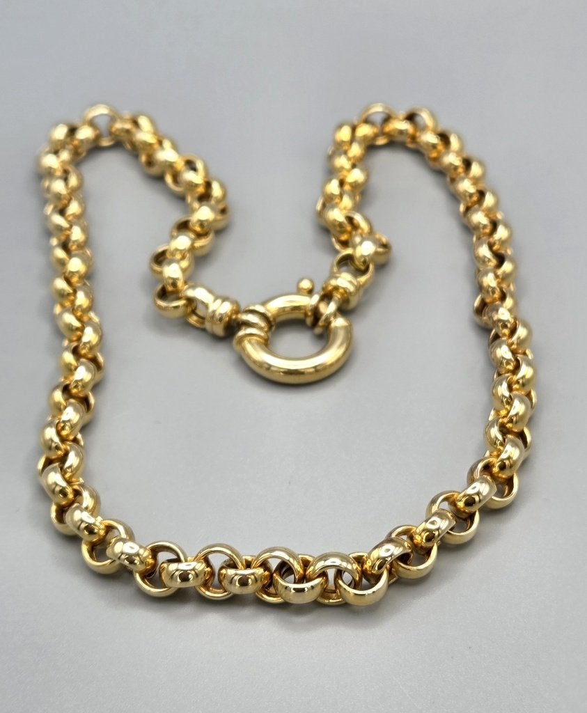 Gouden vintage jasseron schakel collier. 2026/360, Sieraden, Tassen en Uiterlijk, Kettingen, ., Ophalen of Verzenden, Zo goed als nieuw