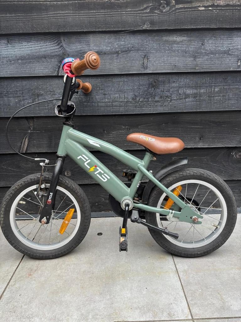 2cycle 'Flits' kinderfiets 14 inch, Ophalen of Verzenden, Gebruikt, Minder dan 16 inch, Zijwieltjes