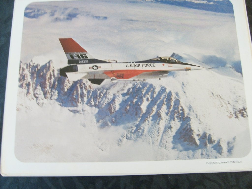F-16 foto officiële prent achter op tekening en beschrijving, Ophalen of Verzenden, Nieuw, Kaart, Foto of Prent