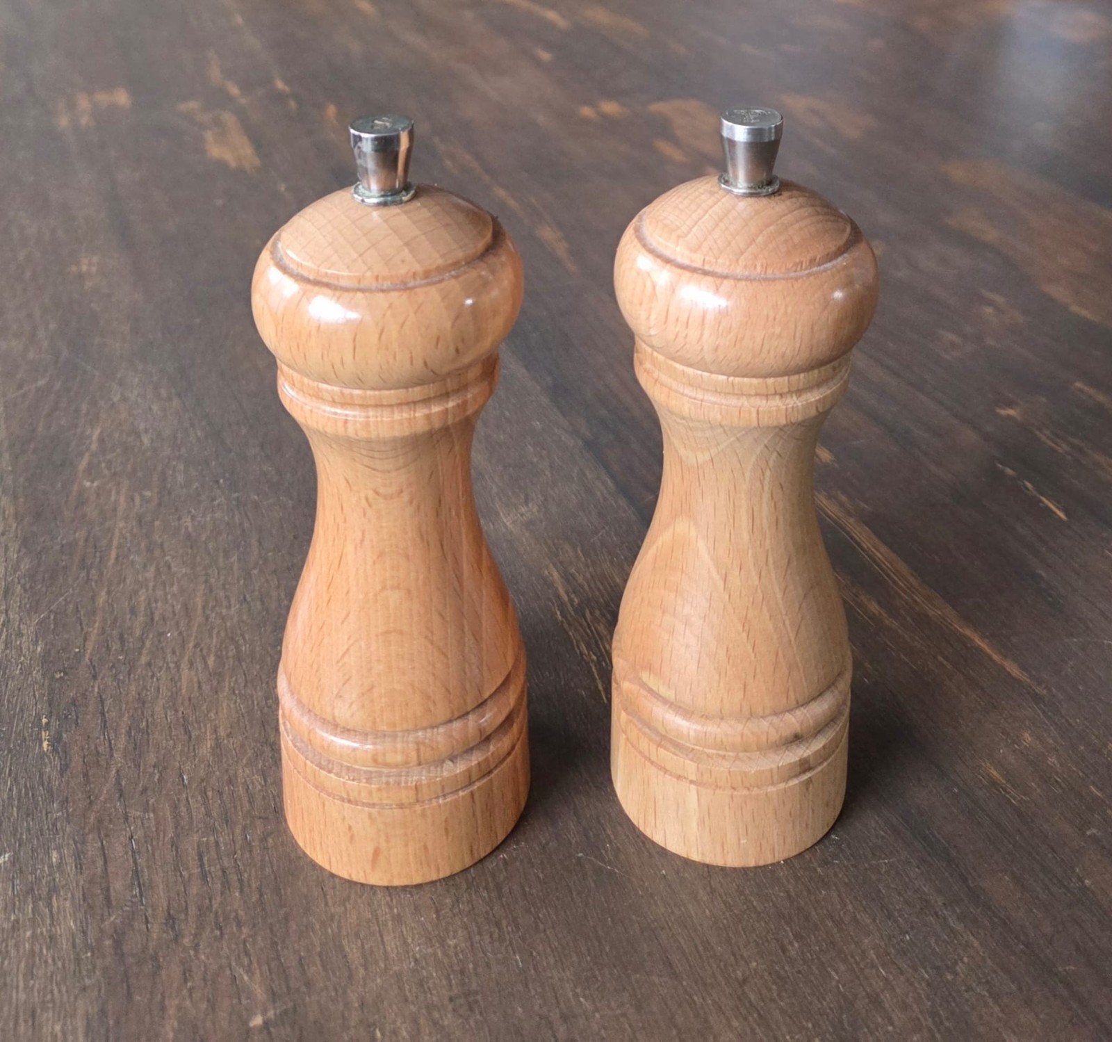 Vintage Marlux Peper- en Zoutmolen Set – Made in France, Ophalen of Verzenden, Gebruikt, Hout