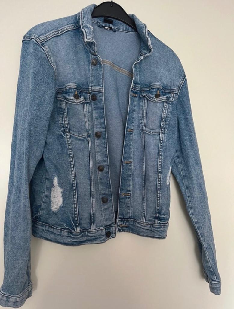 Spijkerjasje maat 170, Meisje, H&M, Ophalen of Verzenden, Zo goed als nieuw