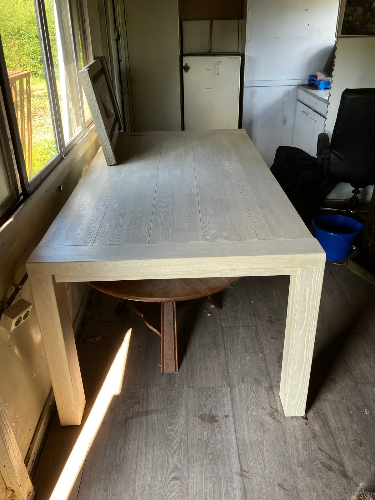Gratis Uitschuifbare eettafel - stevig massief hout, Ophalen, Gebruikt, 50 tot 100 cm, Vijf personen of meer