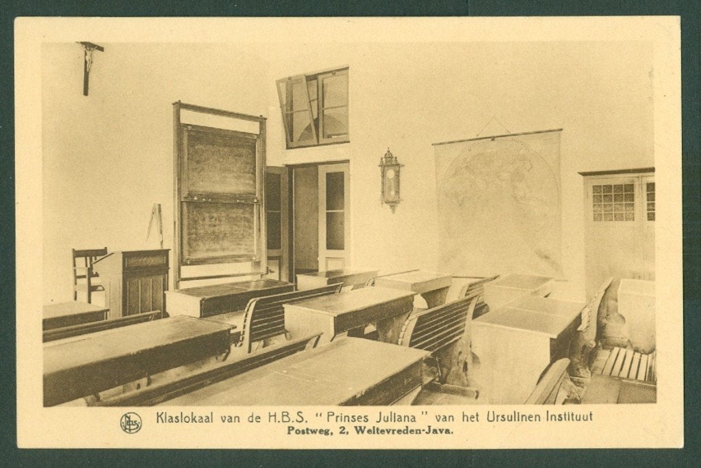 AK Nederlands Indie Weltevreden Ursulinen Instituut HBS, Verzamelen, Ophalen of Verzenden, Voor 1920, Ongelopen