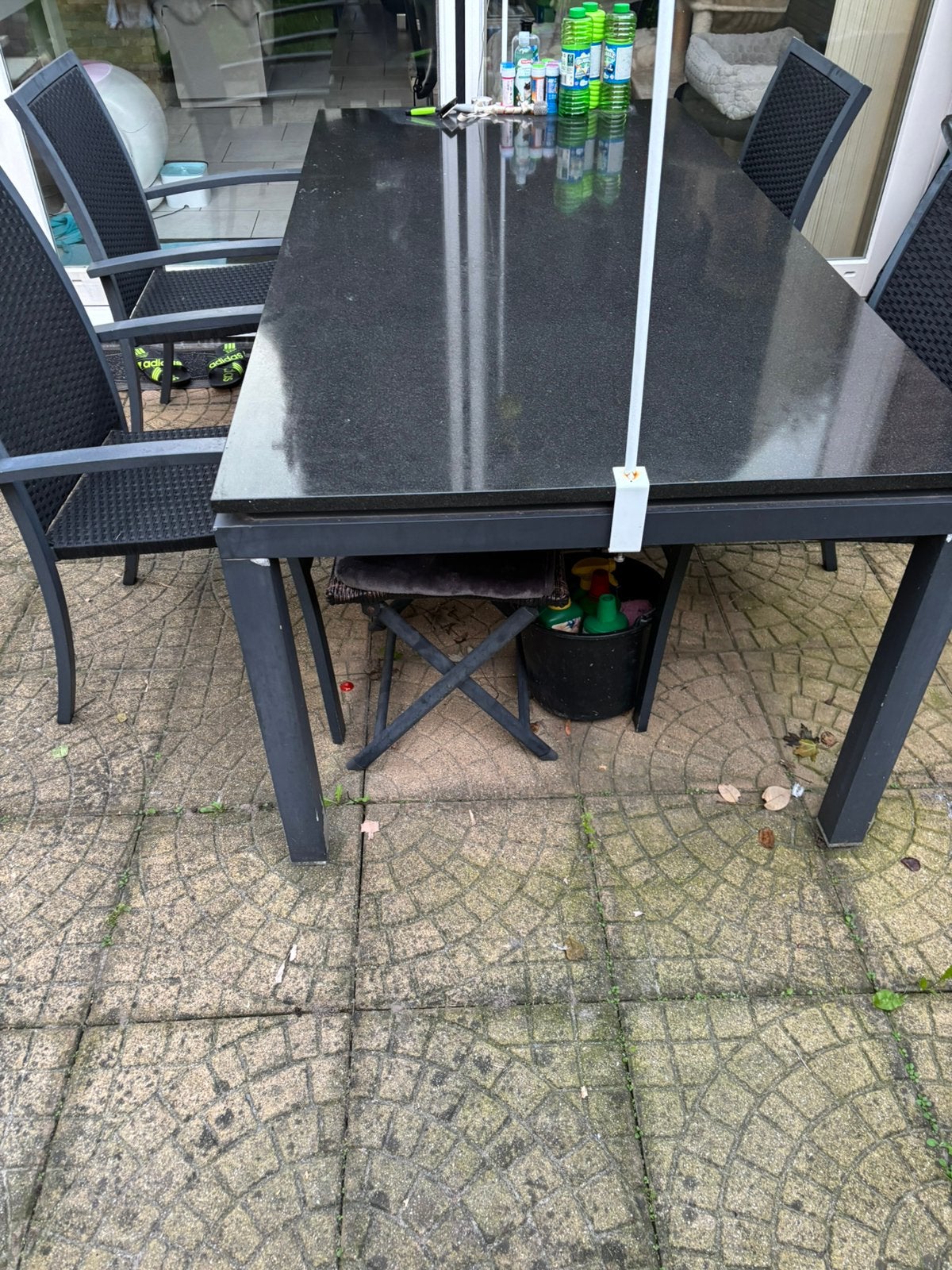 Marmeren tuintafel gratis, Tuin en Terras, Ophalen, Gebruikt, Rechthoekig, Overige materialen