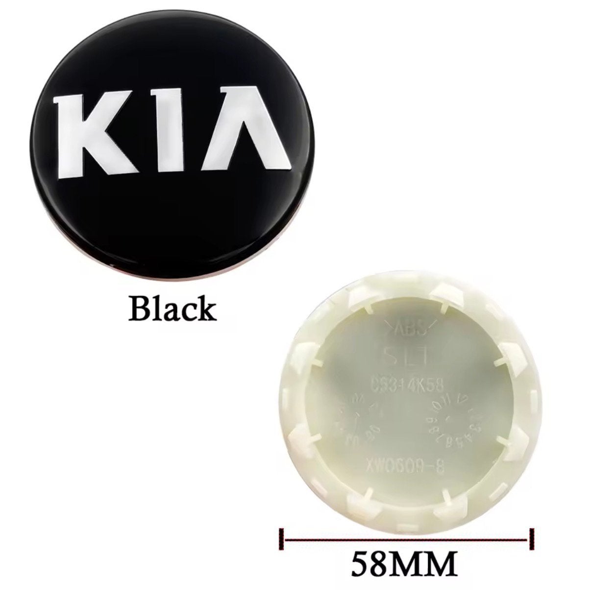 Kia naafdoppen 58mm naafkapjes wieldoppen, Ophalen, Nieuw