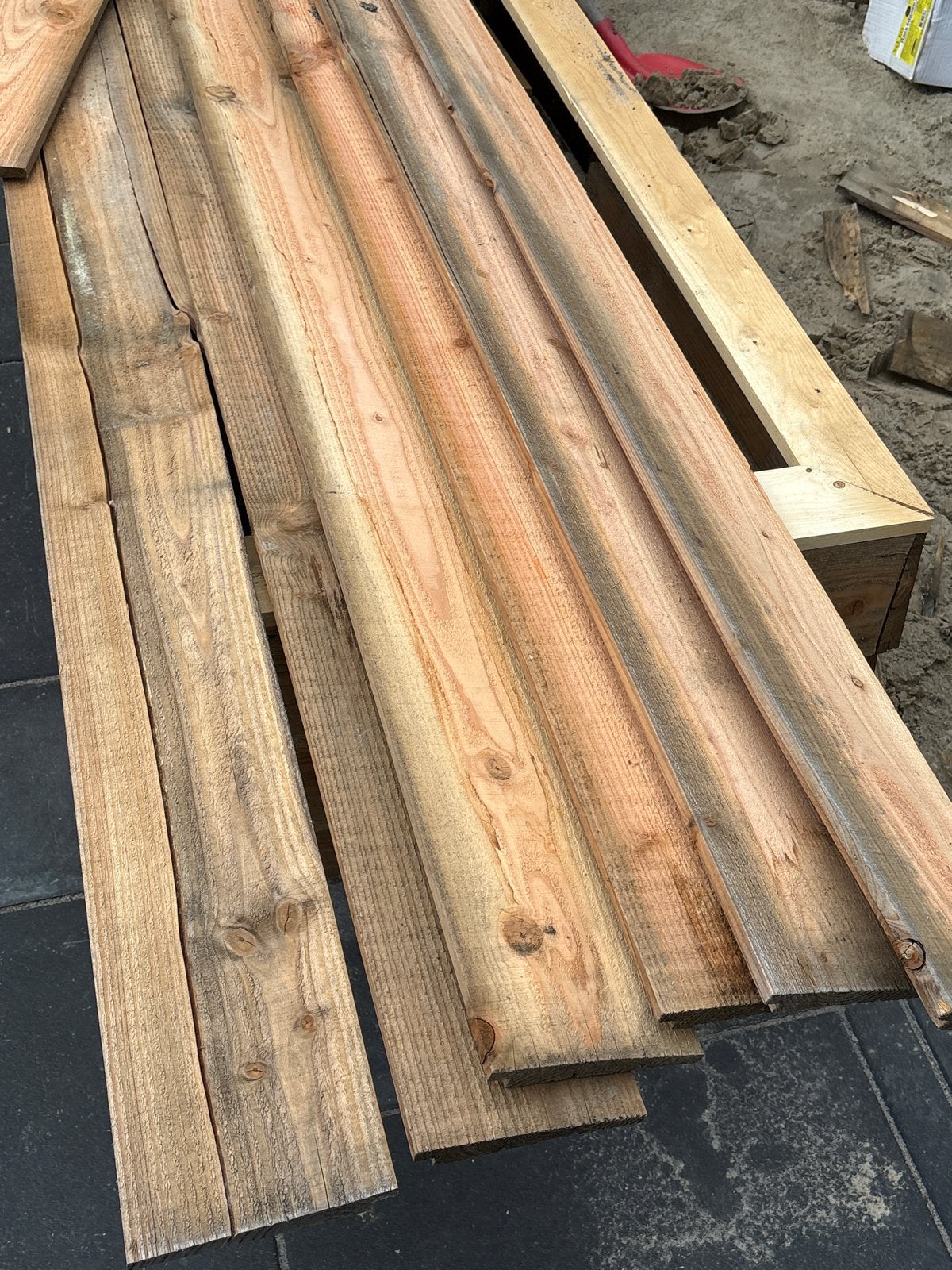 6x Douglas Rabatdelen 4m x 16cm x 24mm, Ophalen, Minder dan 25 mm, Plank, 300 cm of meer