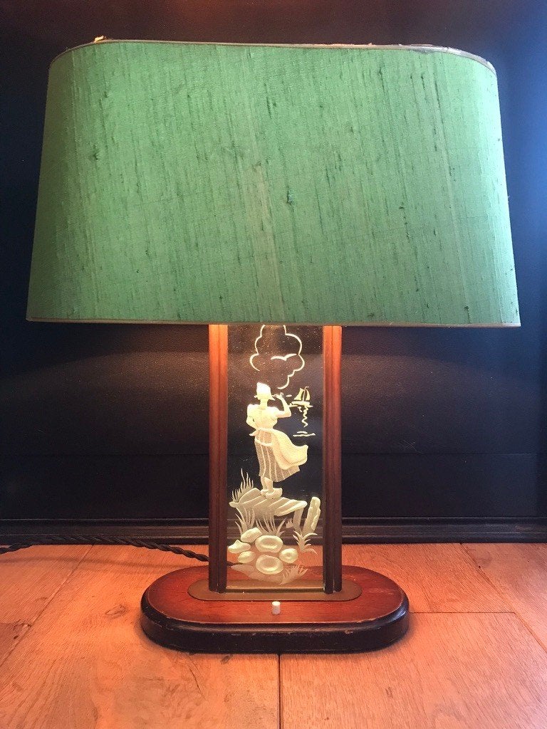 Antieke tafellamp art deco, Ophalen