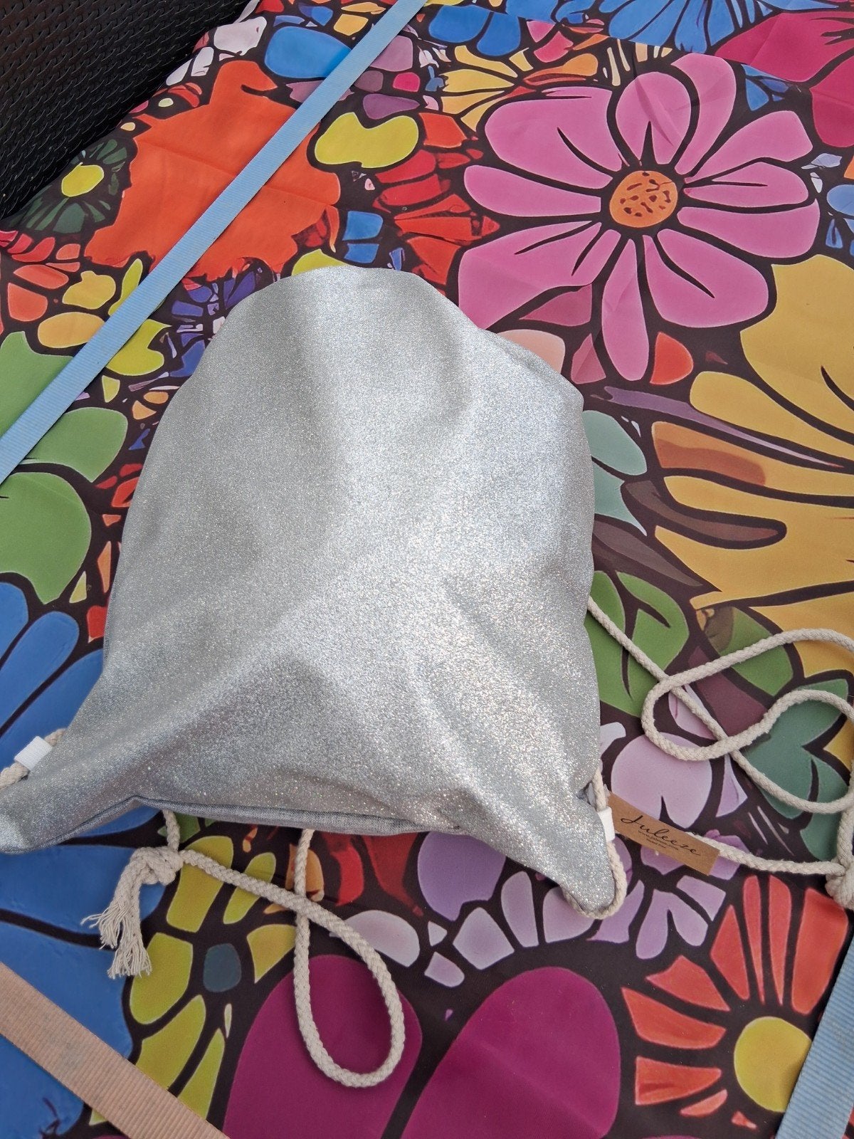 Juleeze Glitter Tas - Zilveren rugtasje, Ophalen of Verzenden, Nieuw, Grijs, Overige typen