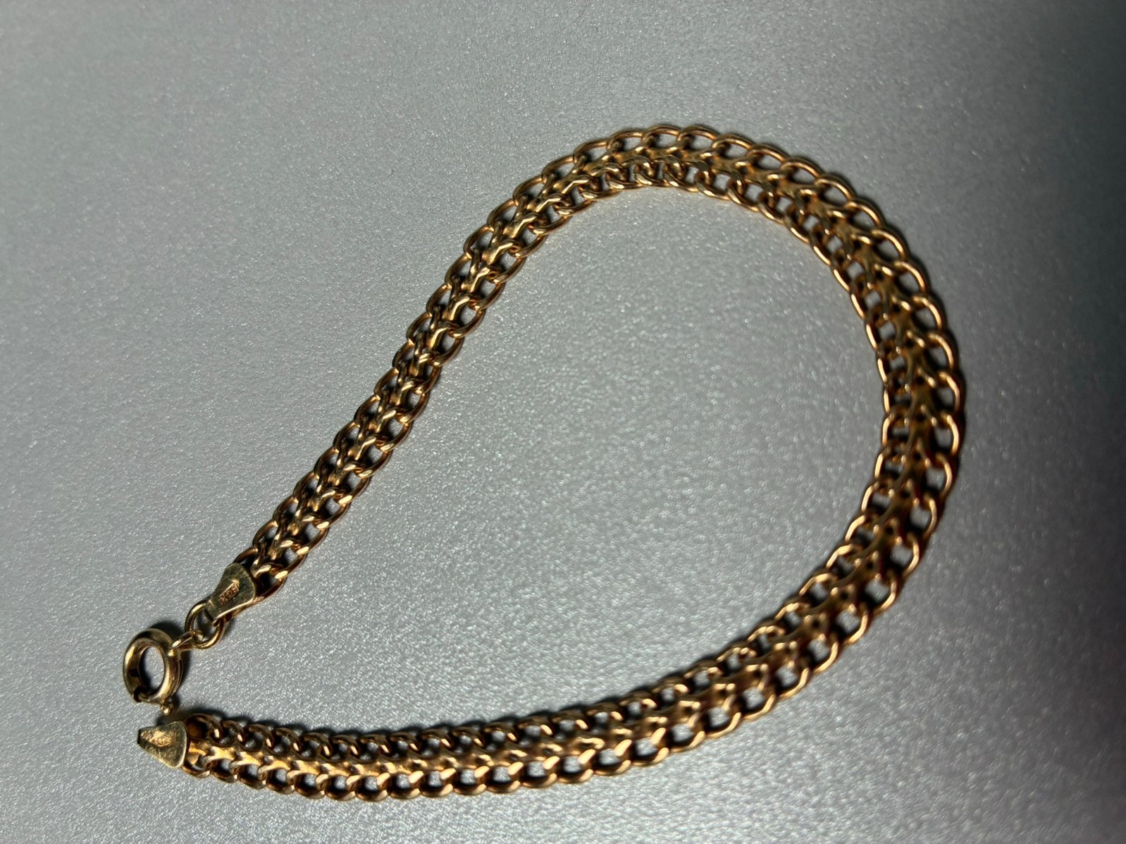 14 karaat mooie brede geel gouden armband19cm, Sieraden, Tassen en Uiterlijk, Armbanden, Ophalen of Verzenden, Gebruikt, Geel