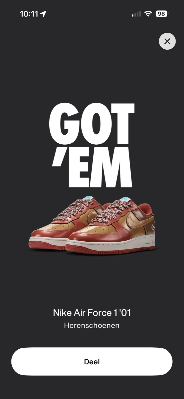 Nike Air Force 1 x Nigo x J-Hope Burnt Sunrise (42,5), Ophalen of Verzenden, Nieuw, Overige kleuren, Sneakers of Gympen