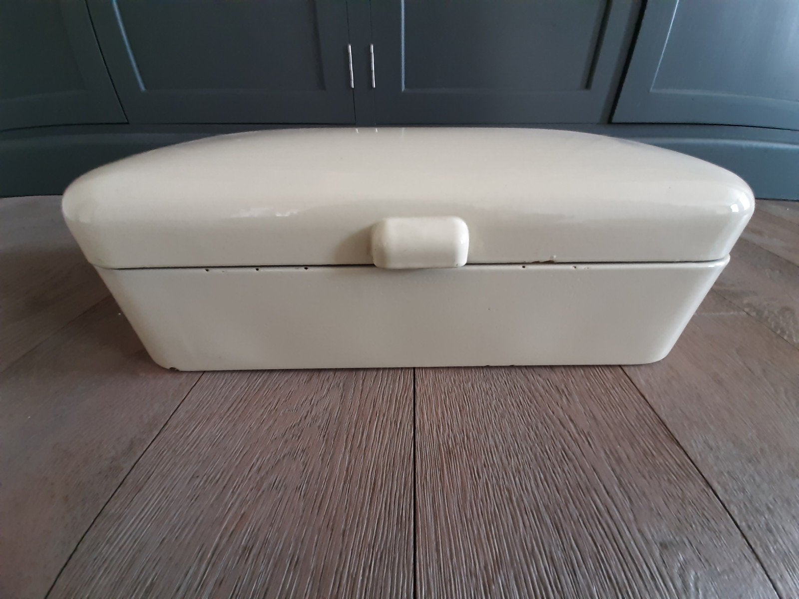 Vintage Broodtrommel Crème Emaille - Jaren '50/'60, Ophalen of Verzenden