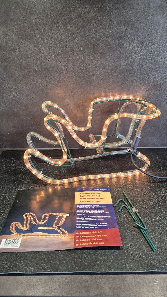 Kerstverlichting Arrenslee met lichtslang voor buiten. S47, Diversen, Kerst, Tweedehands verkoop, Tweedehands verkoop, Gebruikt