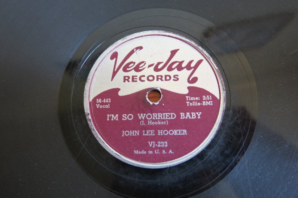 John Lee Hooker I'm So Worried Baby 78rpm 78 toeren shellac, Gebruikt, 10 inch, Ophalen of Verzenden, Blues