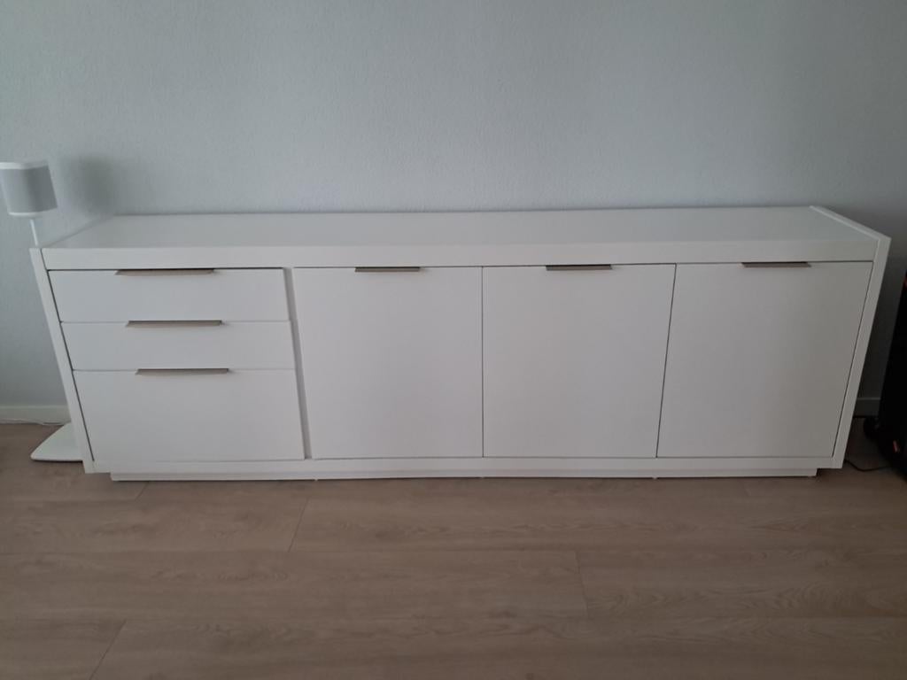 Strak wit dressoir met lades en deuren merk xooon, Overige materialen, Met deur(en), Modern, Strak, Ophalen of Verzenden