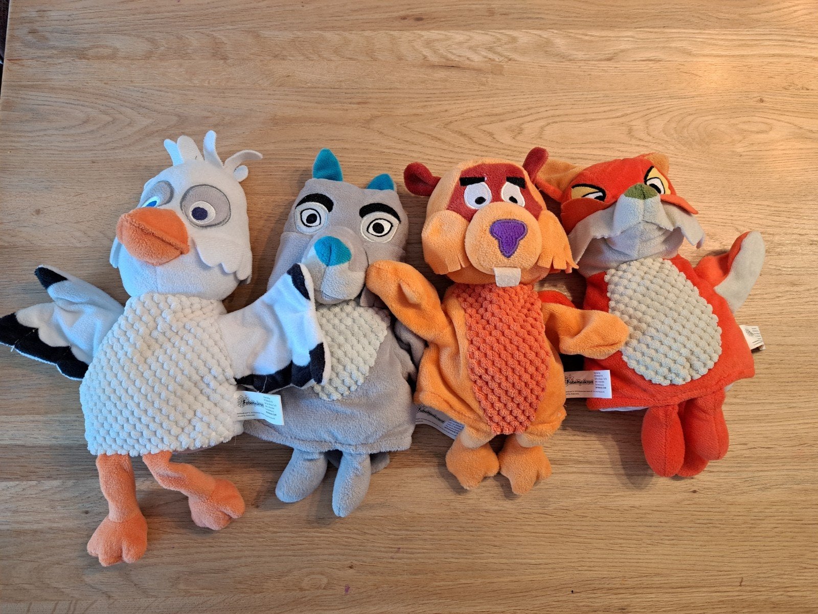 Set van 4 knuffels: vogel, wolf, bever en vos, Ophalen, Gebruikt, Hamster, Middelgroot (20 tot 80 cm)