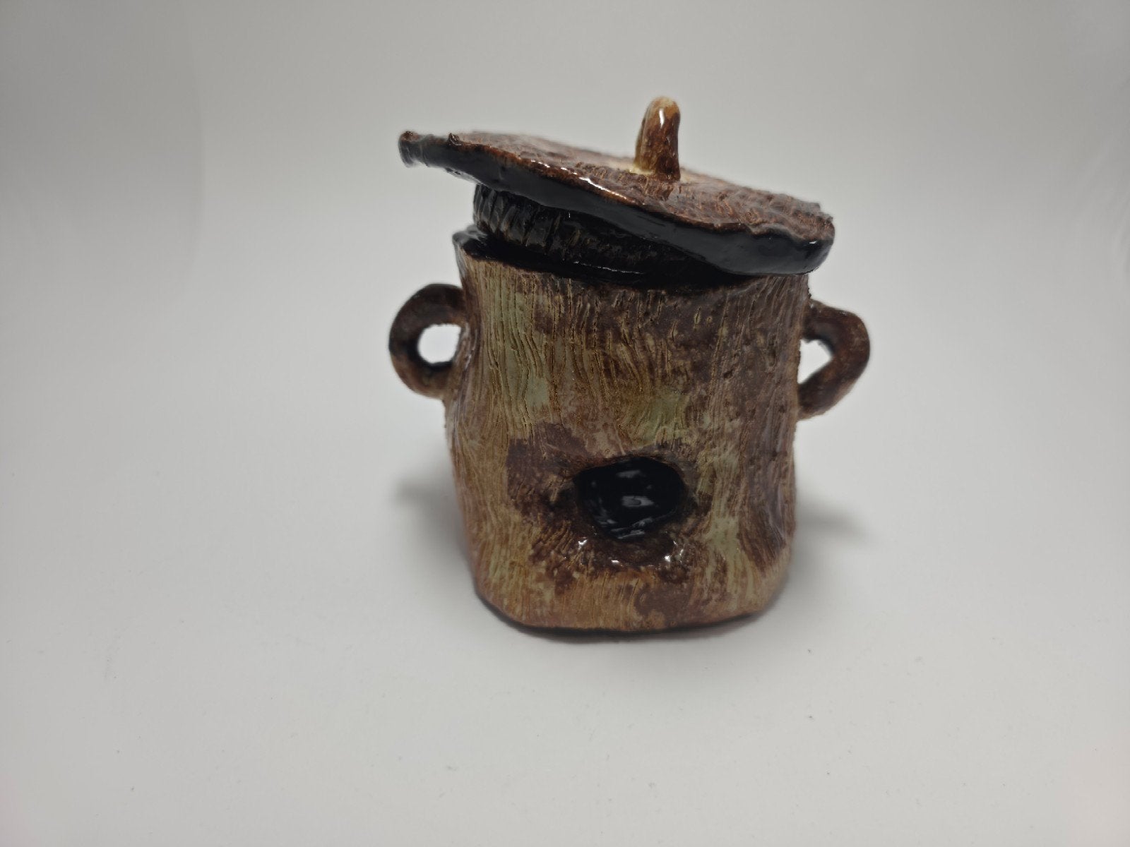 Unieke handgemaakte keramische vogelhuisje met deksel, Antiek en Kunst, Antiek | Keramiek en Aardewerk, Ophalen of Verzenden