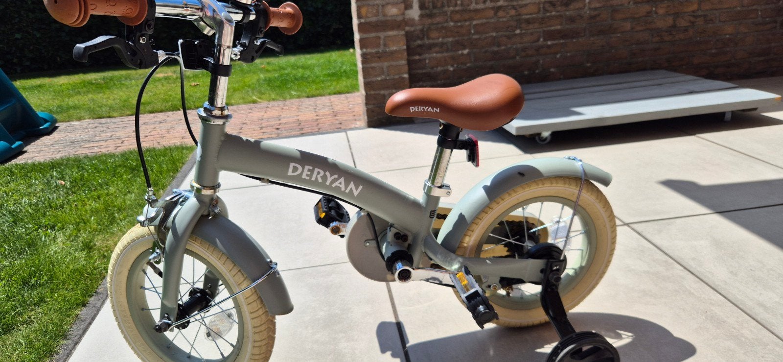 Deryan 12 inch kinderfiets met zijwieltjes, Ophalen, Zijwieltjes, Deryan, Velgrem