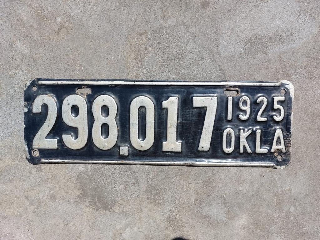 Kenteken 1925 Oklahoma USA Nummerplaat Nummerbord, Ophalen of Verzenden, Gebruikt, Auto's