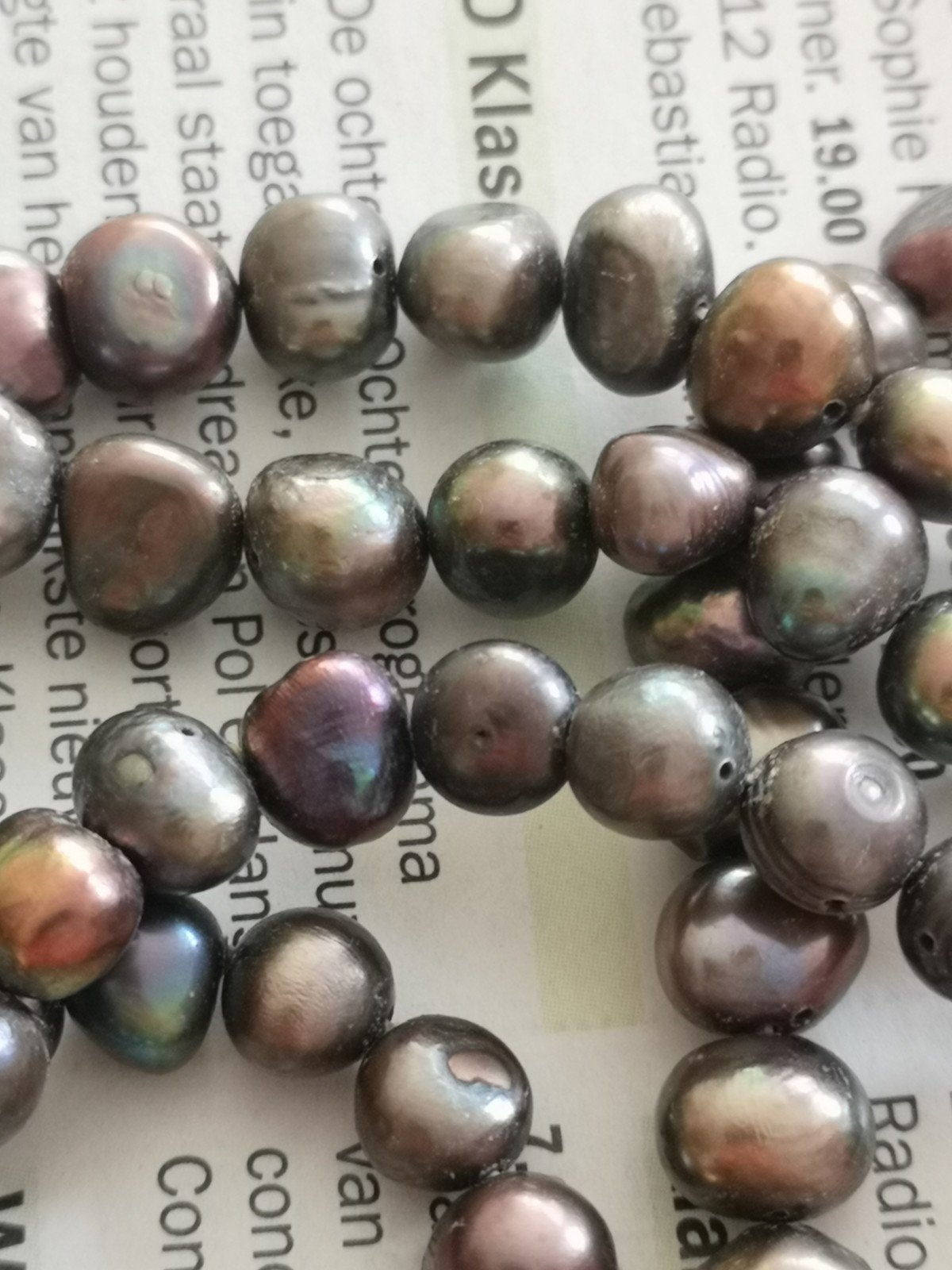 Echte donker parels ketting, Ophalen of Verzenden, Gebruikt, Overige kleuren, Steen of Mineraal