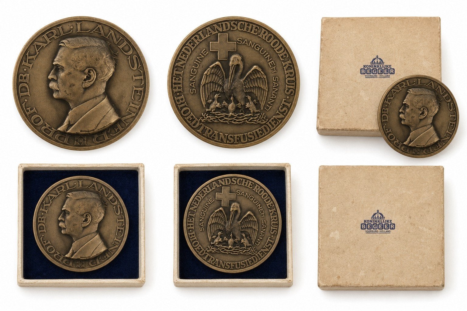 Karl Landsteiner bronzen penning – Koninklijke Begeer – orig, Postzegels en Munten, Penningen en Medailles, Ophalen of Verzenden
