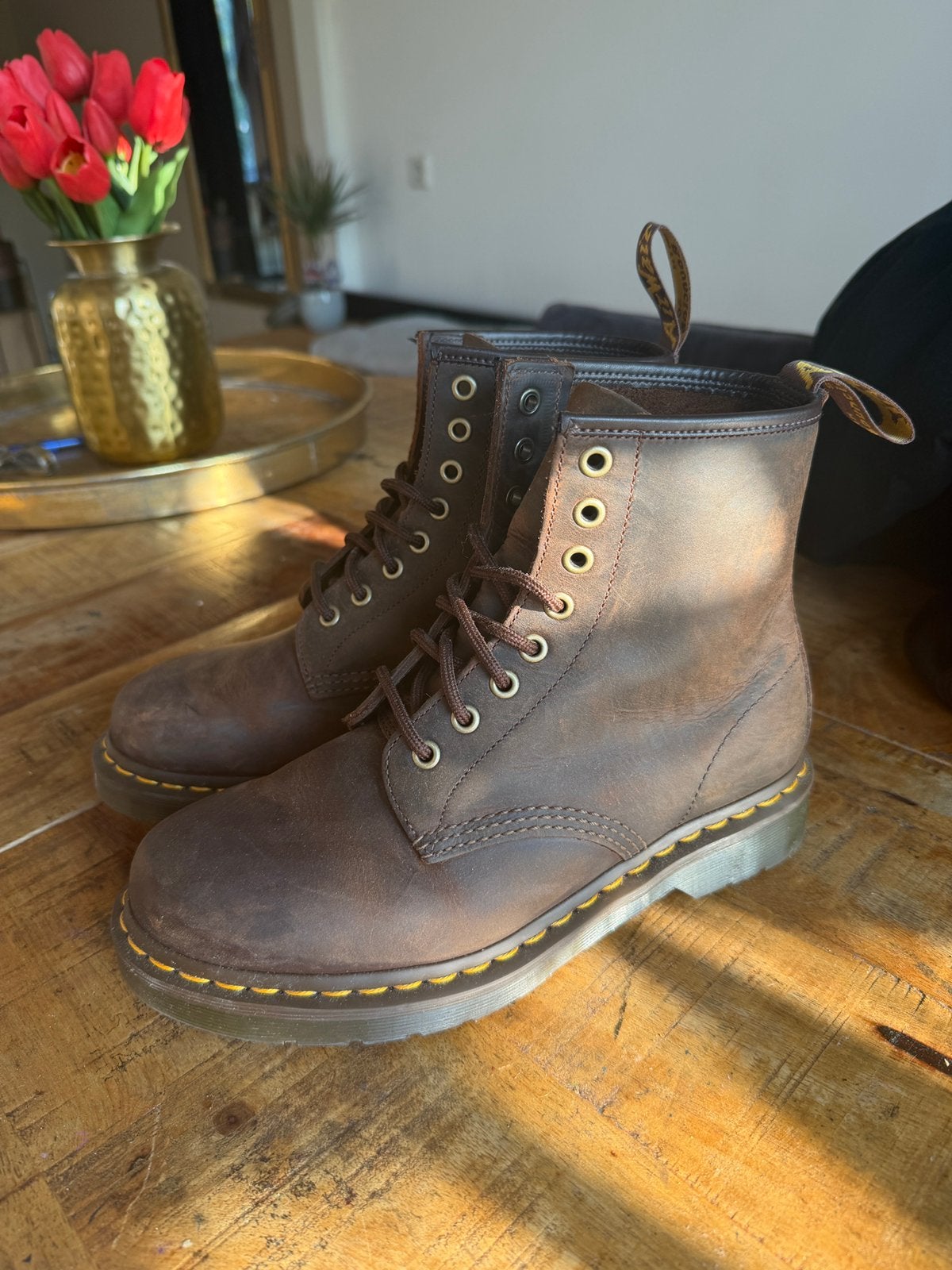 DR MARTENS 1460 crazy horse maat 39, Kleding | Dames, Schoenen, Zo goed als nieuw, Bruin, Ophalen