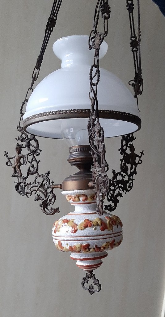 Antieke hanglamp, Ophalen