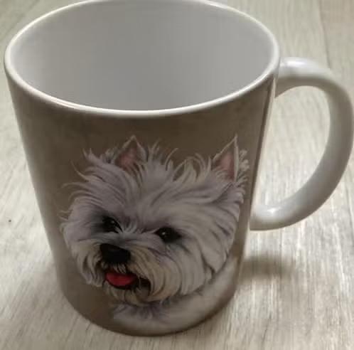 Mok met Westie Hond Afbeelding, Ophalen of Verzenden, Zo goed als nieuw, Overige stijlen, Kop(pen) en/of Schotel(s)