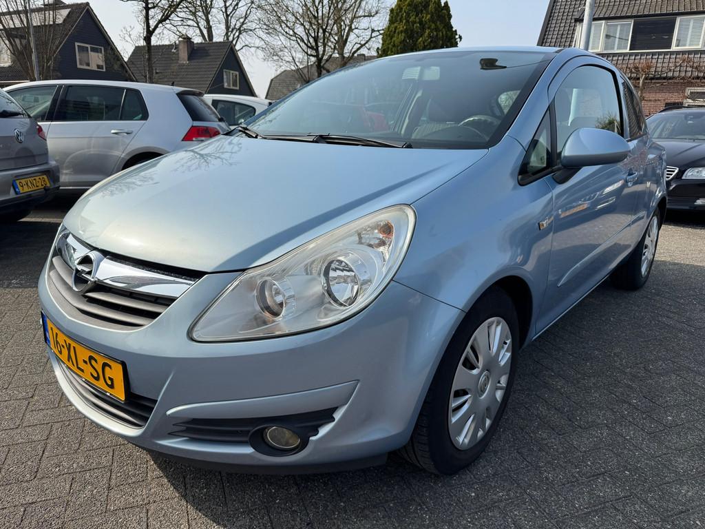 Opel Corsa 1.4-16V Enjoy 90pk,Apk 12/7/27,Airco,Cruise,Elek-, Voorwielaandrijving, Gebruikt, 4 cilinders, Blauw